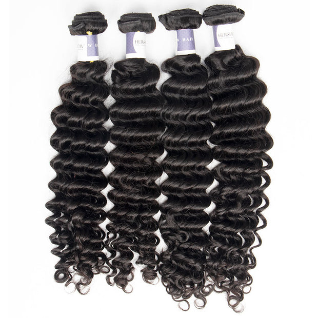 Tip-top Quality Raw Hair Deep Wave Hair Extensions 4 Bundles（never hair loss）
