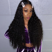 Top Virgin 13x4 Deep Wave Lace Front Transparent Wig 180 Density with Baby Hair - Hershow