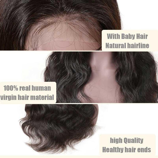 Top Virgin Body Wave Full Lace Wig 150 Density with Baby - Hershow