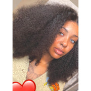 Top Virgin 13x6 Kinky Curly Lace Front Wig 180 Density with Baby Hair - Hershow