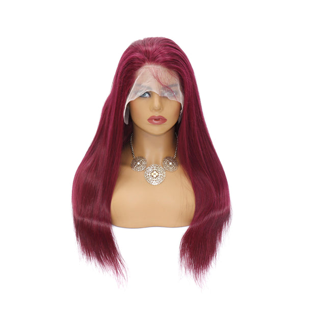 Top Virgin 13x4 Straight Hair Lace Front 99J Wig 180% Density - Hershow