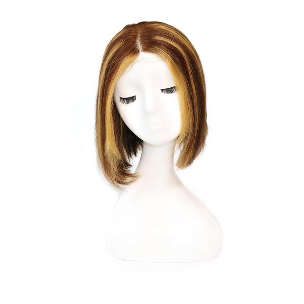 Top Virgin Highlight Wig 3x4 Bob Wig Straight Blonde Ombre Wig 180 Density - Hershow