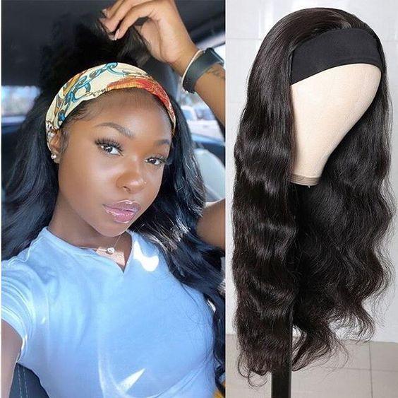 Top Virgin Body Wave Headband Wig 180 Density - Hershow