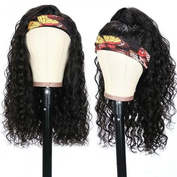 Top Virgin Italian Curly Headband Wig 150 Density - Hershow
