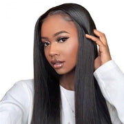 Top Virgin 13x4 Straight Hair Transparent Lace Front Wig 180 Density with Baby Hair - Hershow