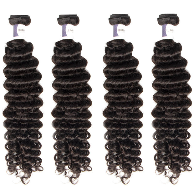 Tip-top Quality Raw Hair Deep Wave Hair Extensions 4 Bundles（never hair loss）