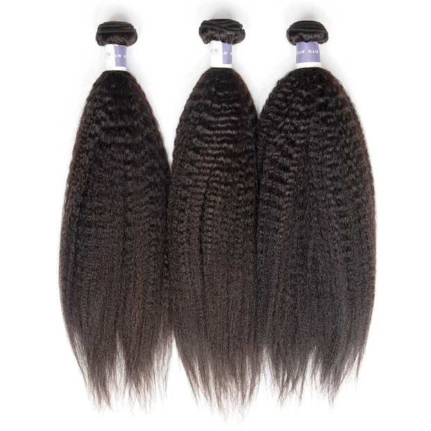 Tip-top Quality Raw Hair Kinky Straight Hair Extensions 3 Bundles（never hair loss）
