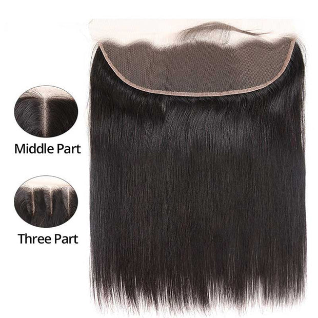 Top Raw Straight Hair 3 Bundles with 13x4 Frontal
