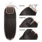 Tip-top quality Raw Straight Hair 3 Bundles with 4x4 Closure（never hair loss）